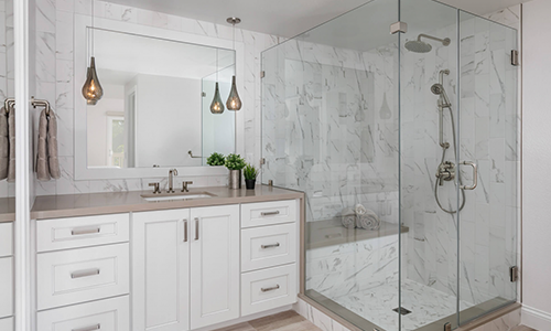 Beautiful bathroom remodel with large walk-in shower